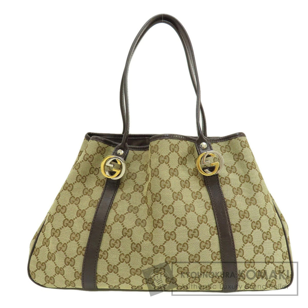 Gucci GG Twins Tote bag beige GG monogram brown leather